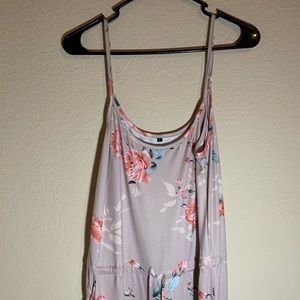 Floral body suit with pockets
